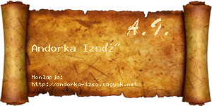 Andorka Izsó névjegykártya